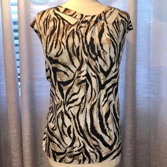 Kasper animal print gold fleck 3X blouse - Picture 1 of 7